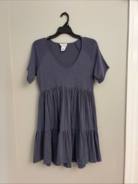 For the Republic Soft Tiered Swing Dress in Dusty Blue XS